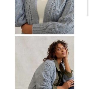 Anthropologie  cozy cardigan with cableknit detail